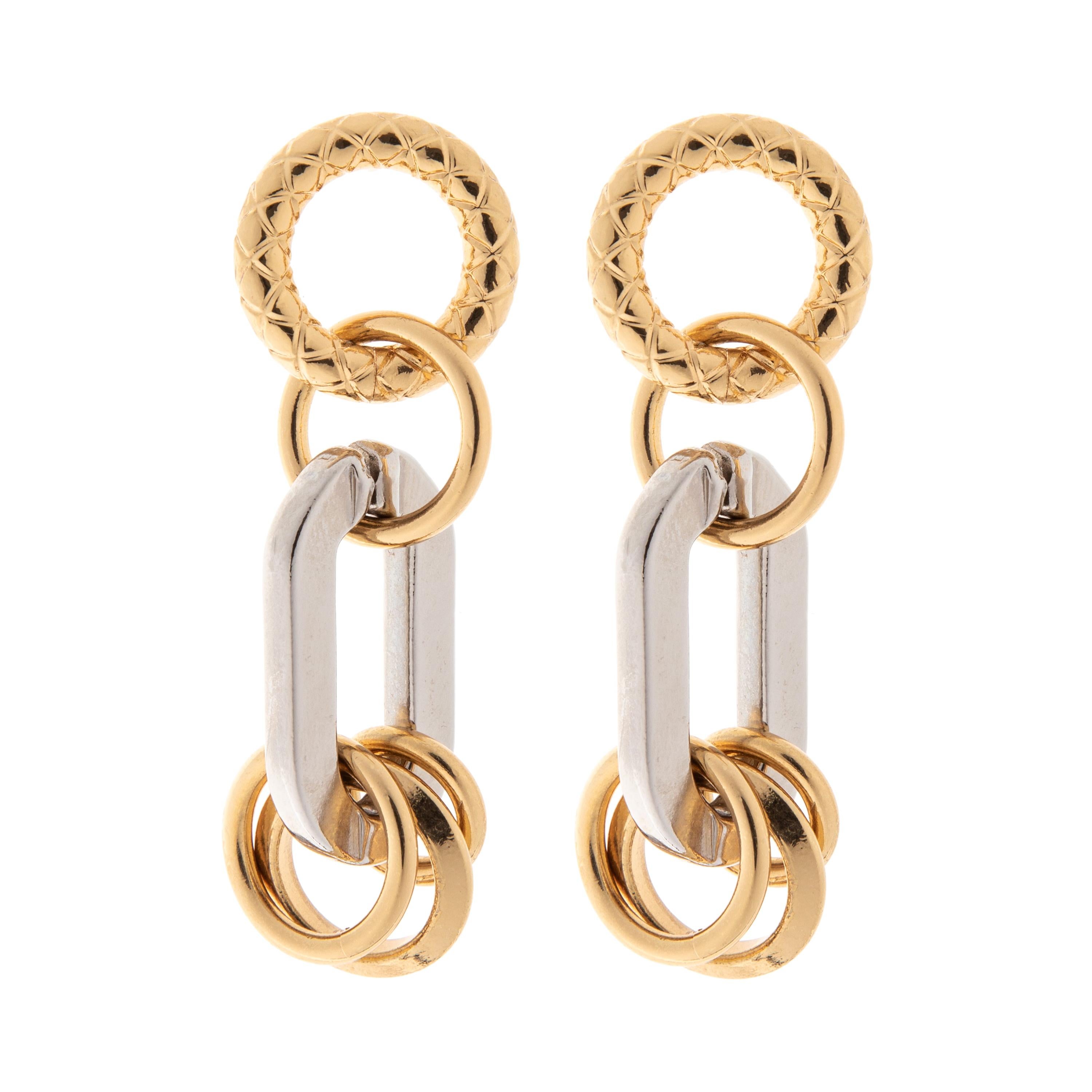 Zoe 24kt gold plated brass chain pendant earrings