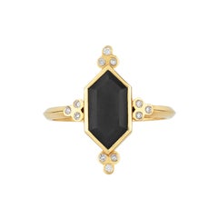 Zoe and Morgan 18 Karat Yellow Gold Green Tourmaline and Diamond Araceli Ring