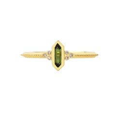 Zoe and Morgan 18 Karat Yellow Gold Green Tourmaline and Diamond Kalani Ring