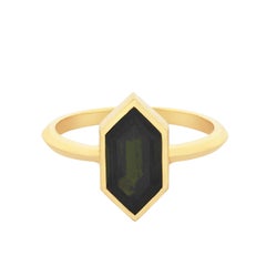 Zoe and Morgan 18 Karat Yellow Gold Green Tourmaline Misti Ring