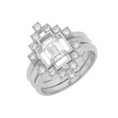 Zoe and Morgan Holos and Harmonia 18k White Gold Diamond Wedding Ring Set