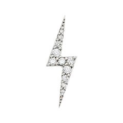 Zoe and Morgan White Gold Diamond Zap Single Stud Earring