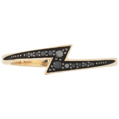 Zoe and Morgan Yellow Gold Black Diamond Zap Ring