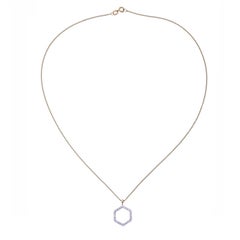 Zoe and Morgan Yellow Gold Diamond Hexagon Necklace