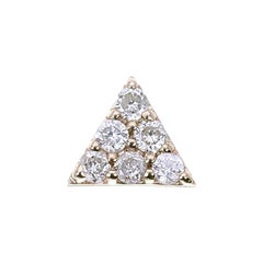 Zoe and Morgan Yellow Gold Mini Pyramid Diamond Single Stud Earring