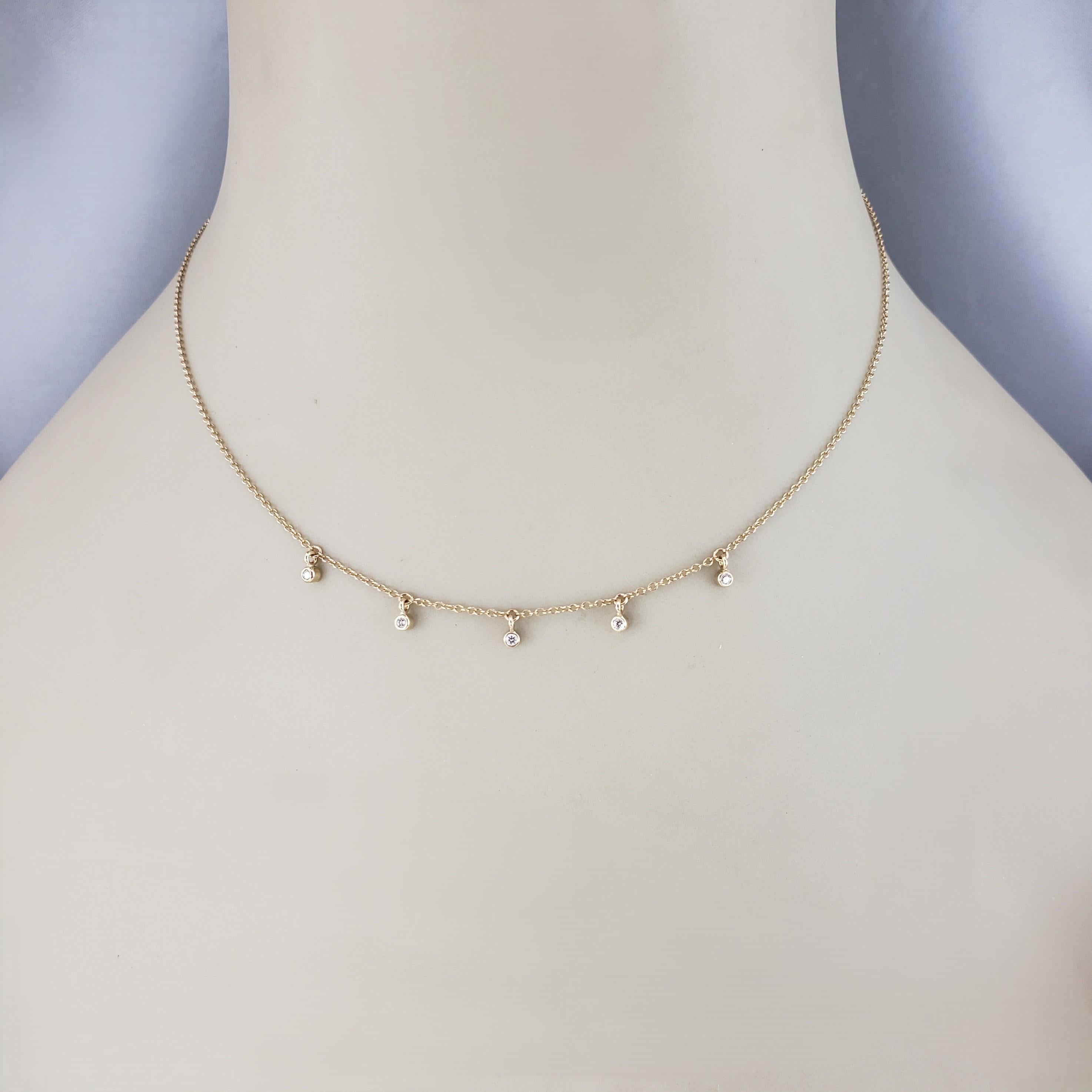 Zoe Chicco - Collana con castone di diamanti pendenti in oro giallo 14K #23155 in vendita 1