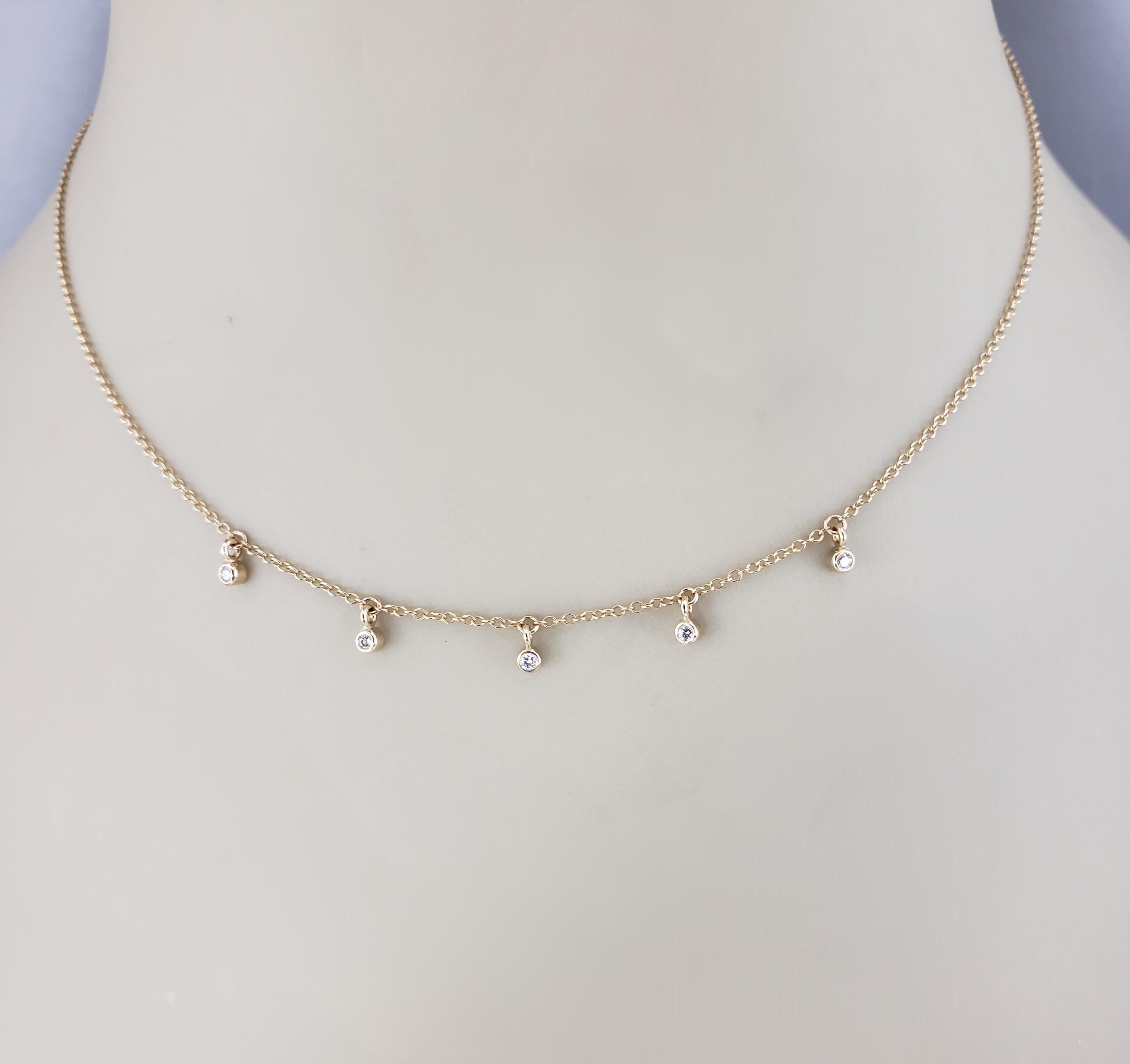 Zoe Chicco - Collana con castone di diamanti pendenti in oro giallo 14K #23155 in vendita 2
