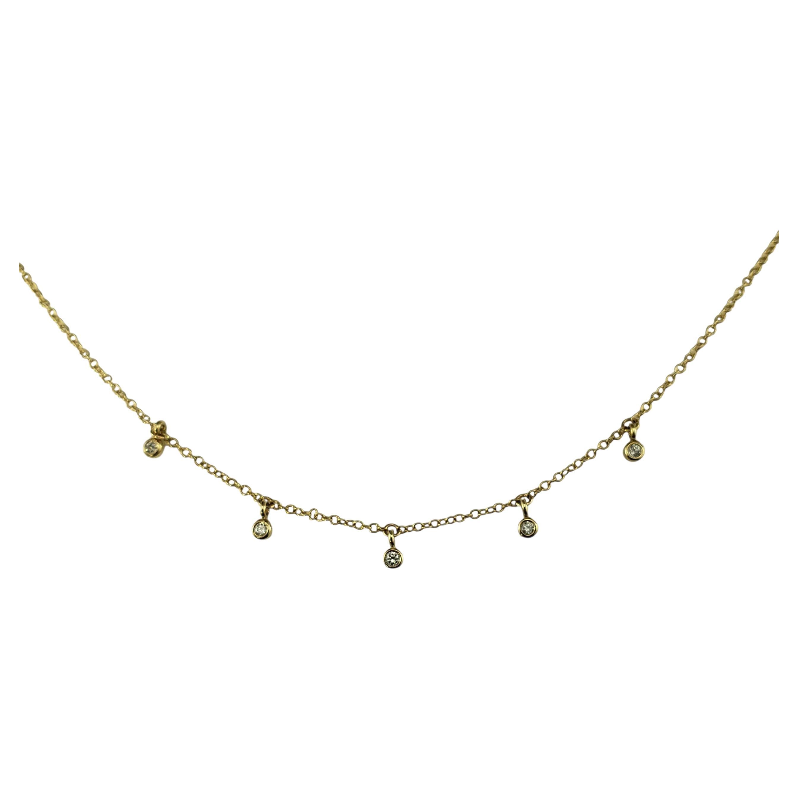Zoe Chicco - Collana con castone di diamanti pendenti in oro giallo 14K #23155 in vendita