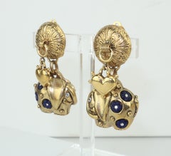 Boucles d'oreilles à breloques éléphant et cœur Zoe Coste