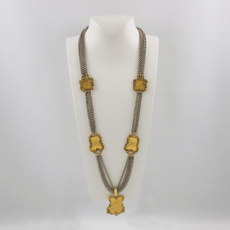 Collier Signé Zoé Coste Paris - Métal Plaqué Or, Strass, Verre - Occasion Excellent état