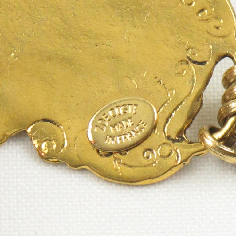 Zoe Coste Paris Extra Long MultiStrand Necklace with Gilt Medallion at