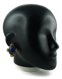 Zoe Coste Reminiscence Vintage Lapis Lazuli Clip On Earrings