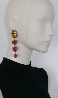 Zoe Coste Vintage Scarab Dangling Earrings