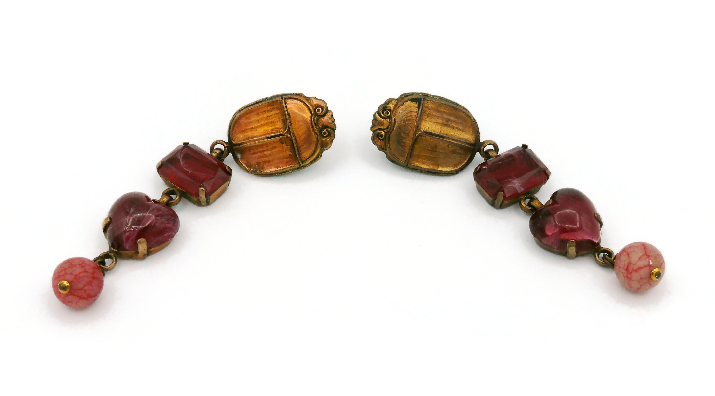 Boucles d'oreilles pendantes Scarabée Vintage de Zoe Coste Pour femmes en vente