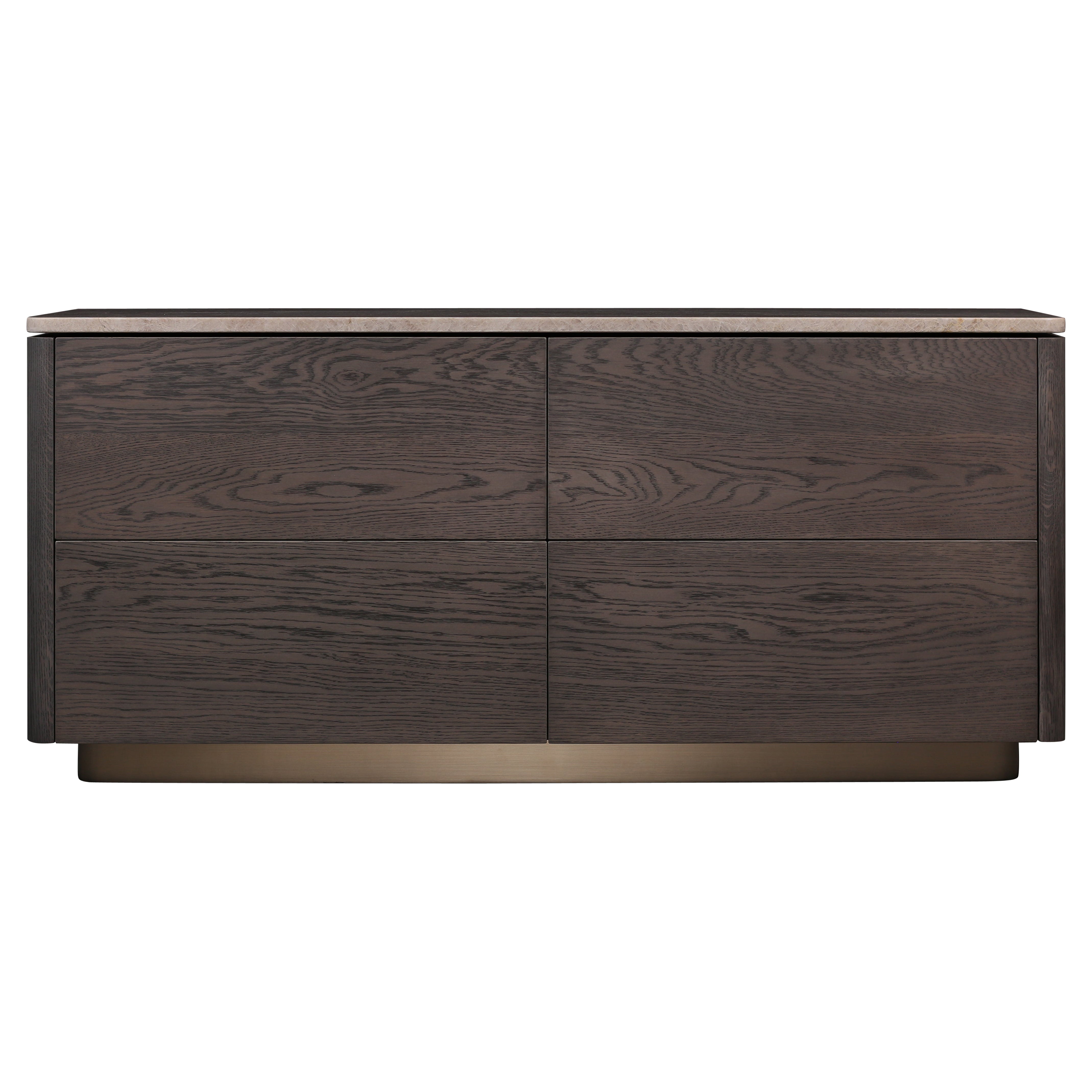 Zoë Dresser, by AMBROZIA, Pebble Oak, Quartzite, Suede & Dull Champagne For Sale