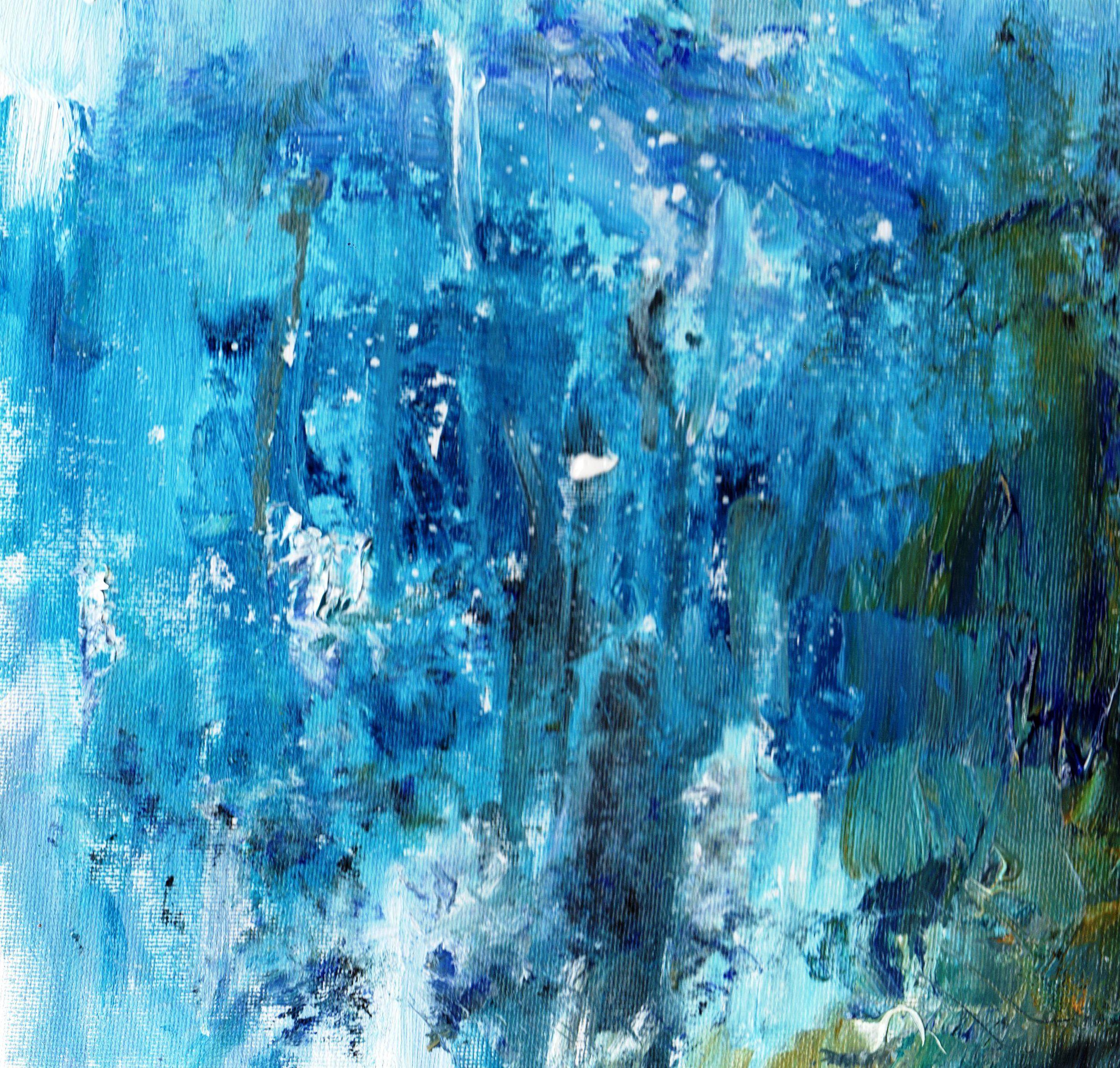 Mer abstraite - The Deep, peinture, huile sur toile - Painting de Zoe Elizabeth Norman