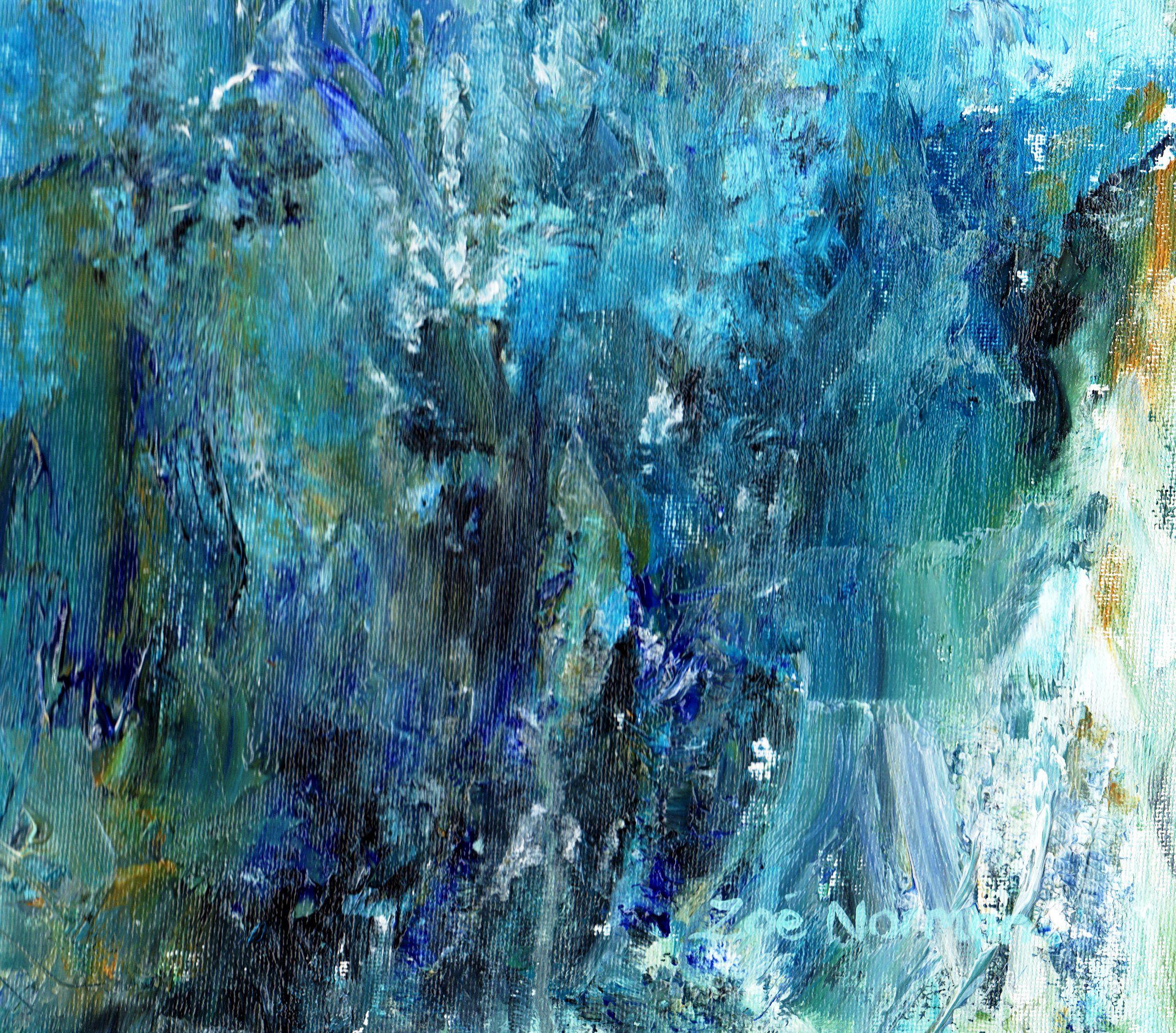 Mer abstraite - The Deep, peinture, huile sur toile - Abstrait Painting par Zoe Elizabeth Norman