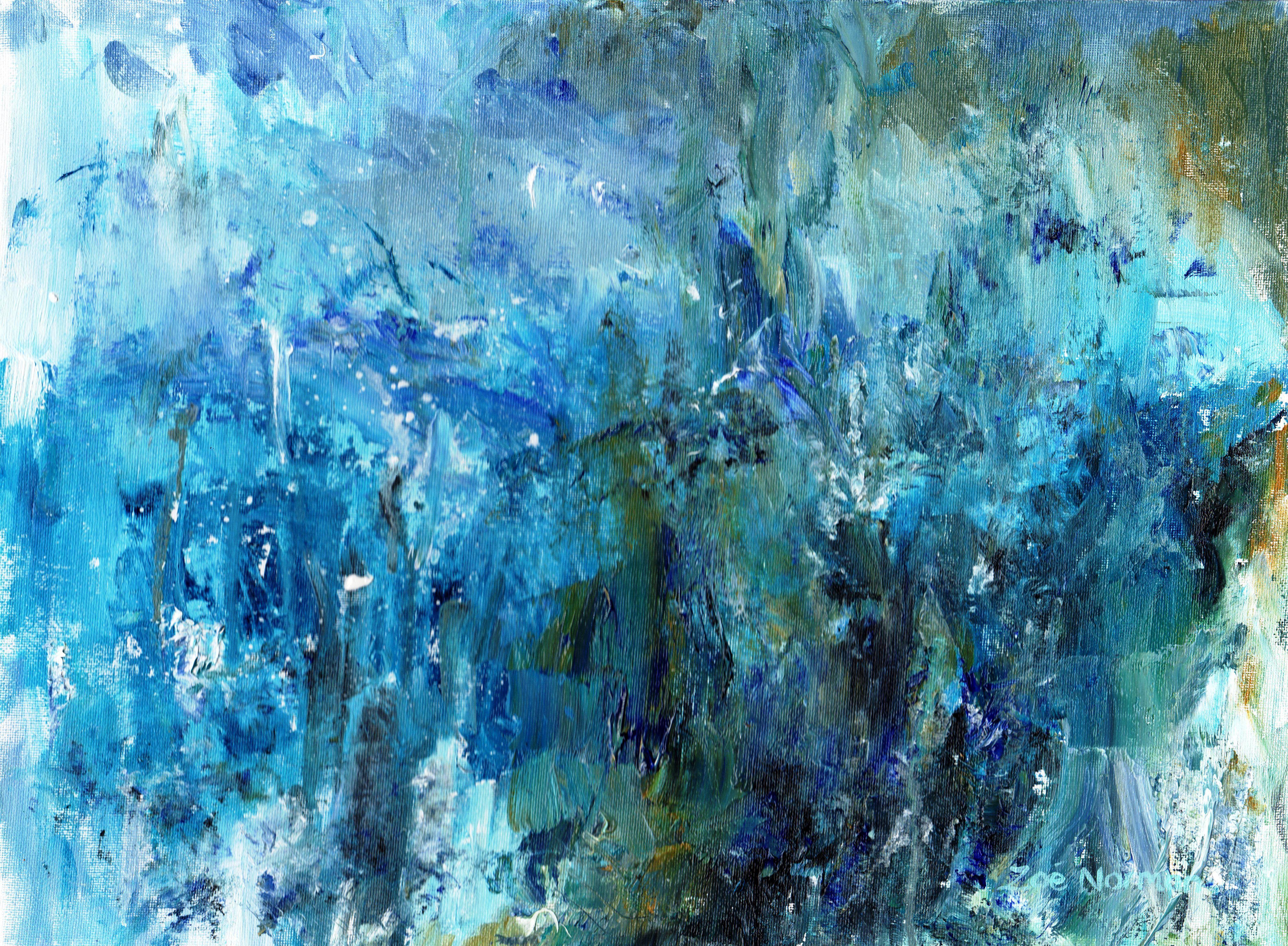 Zoe Elizabeth Norman Abstract Painting - Abstract Sea - The Deep, Painting, Oil on Canvas
