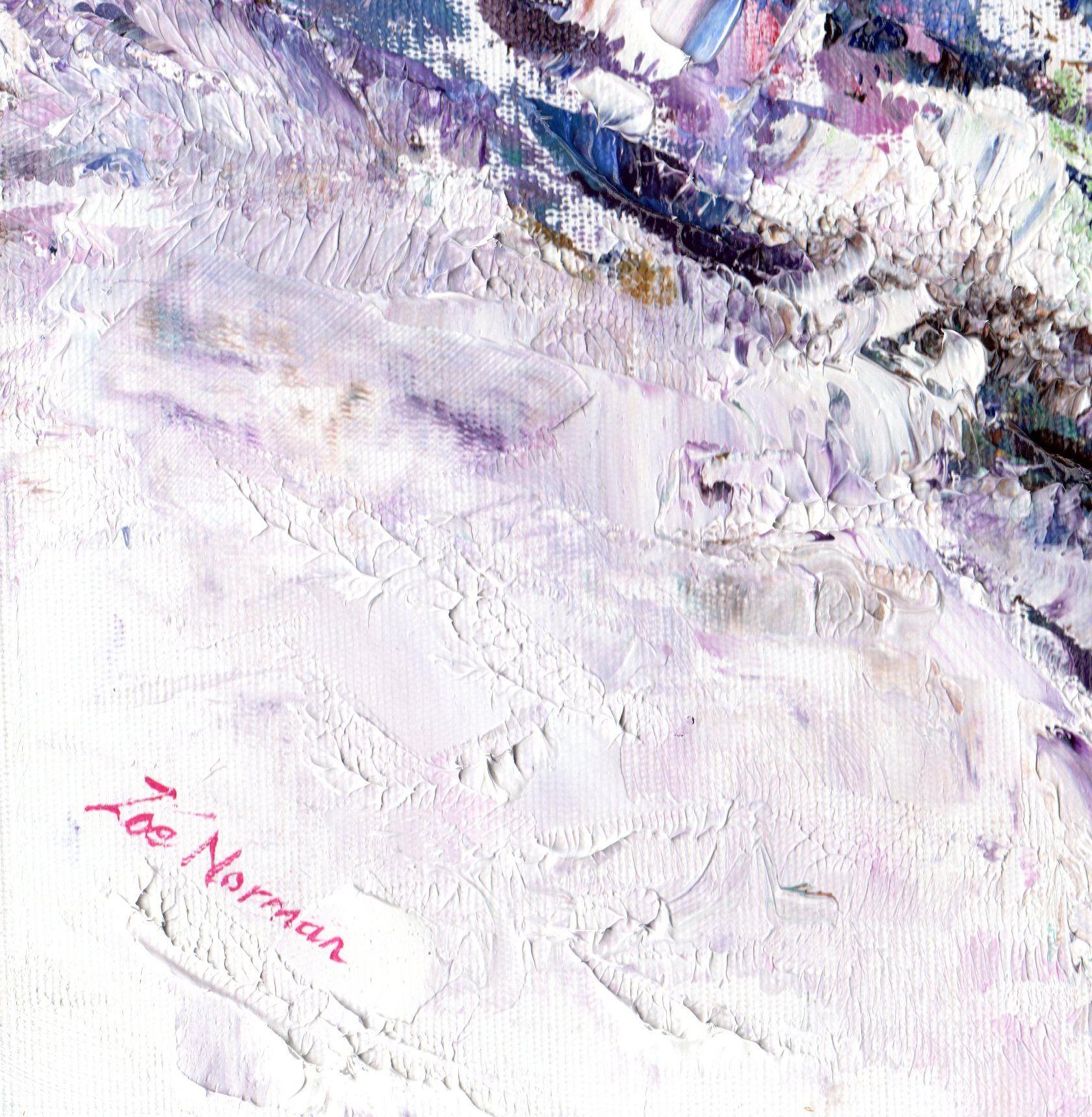 Astrazione 1, Pittura, Olio su altro - Abstract Painting Grigio di Zoe Elizabeth Norman