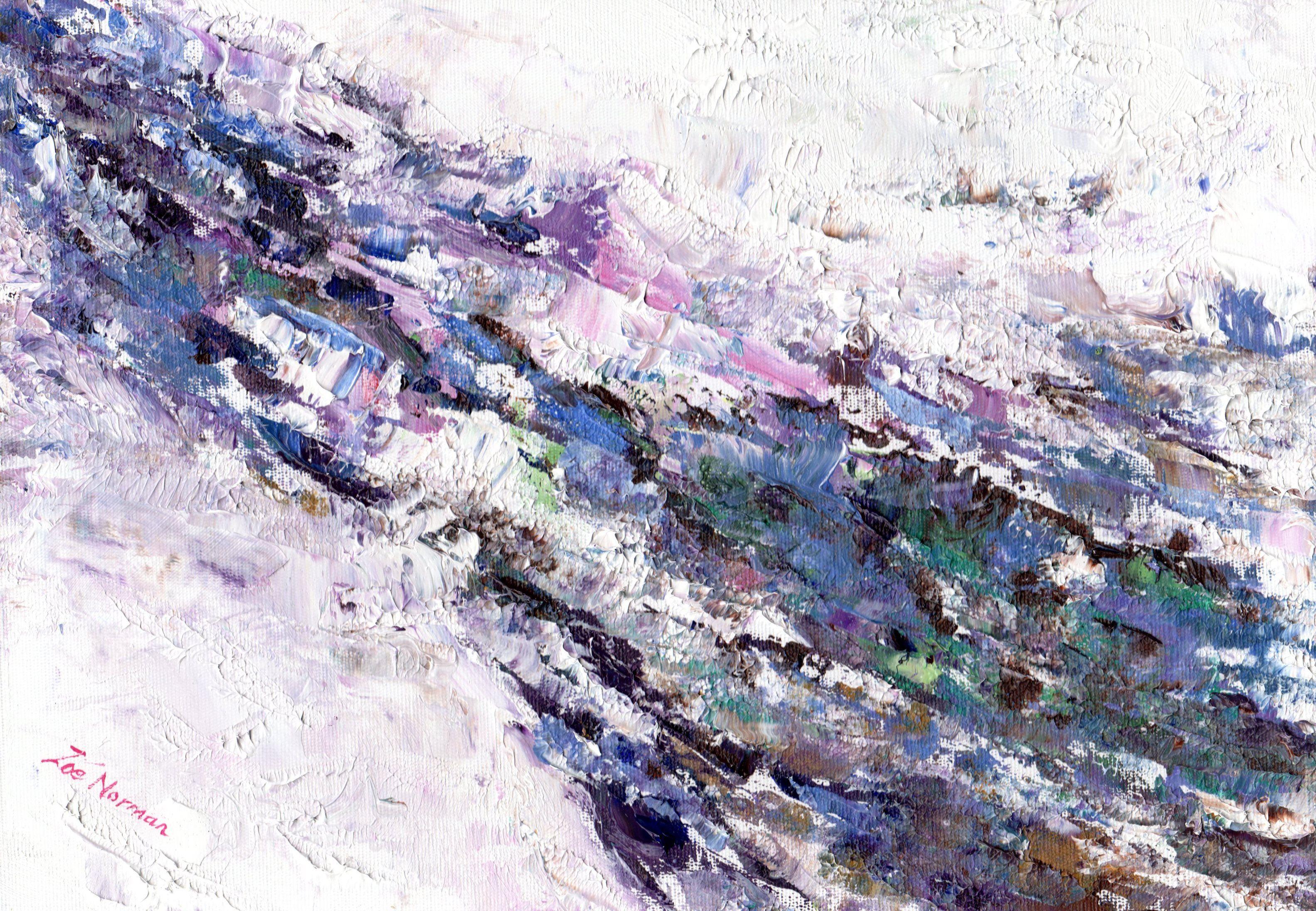 Abstract Painting di Zoe Elizabeth Norman - Astrazione 1, Pittura, Olio su altro