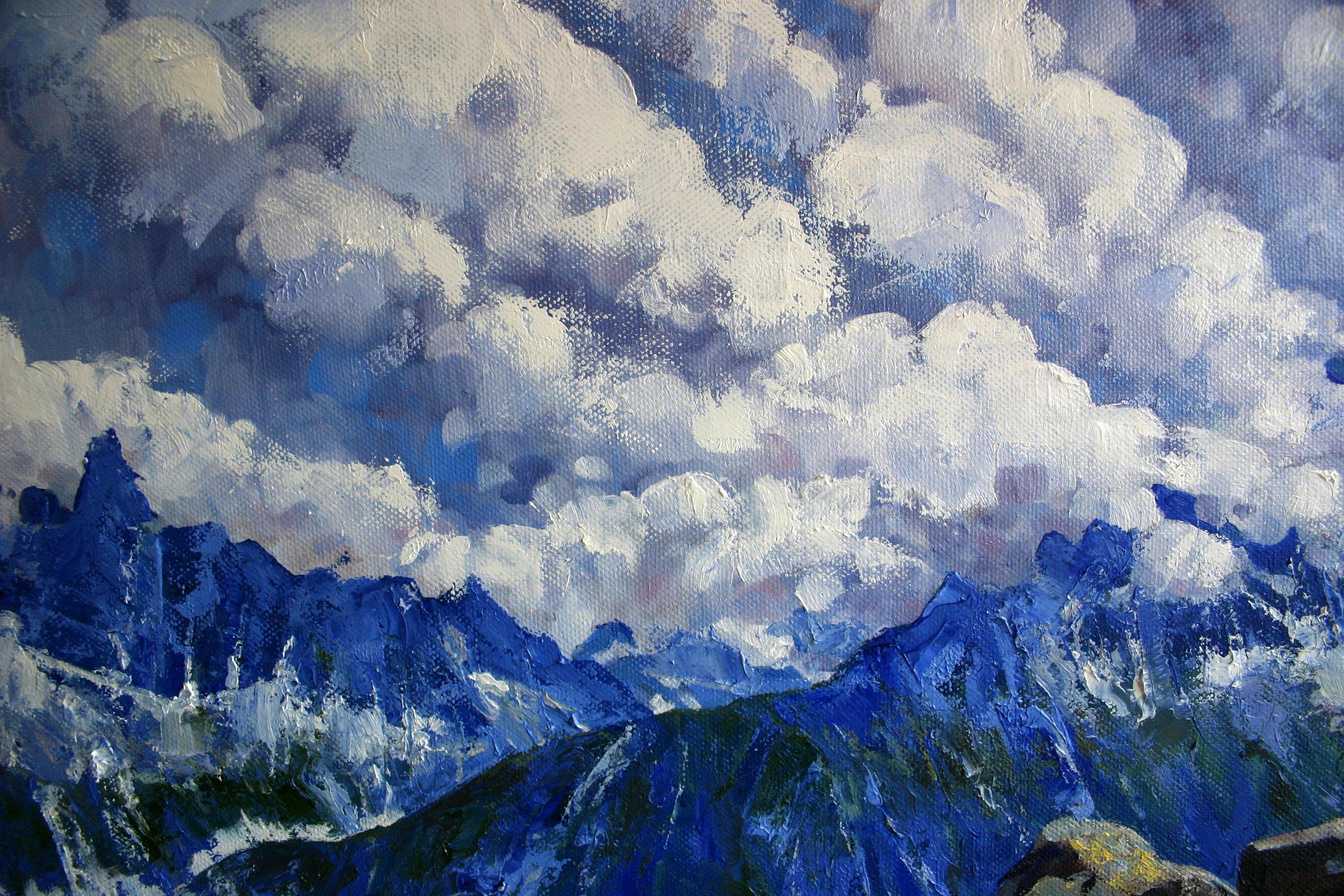 Peinture, huile sur toile, Hautes vallées alpines en vente 1