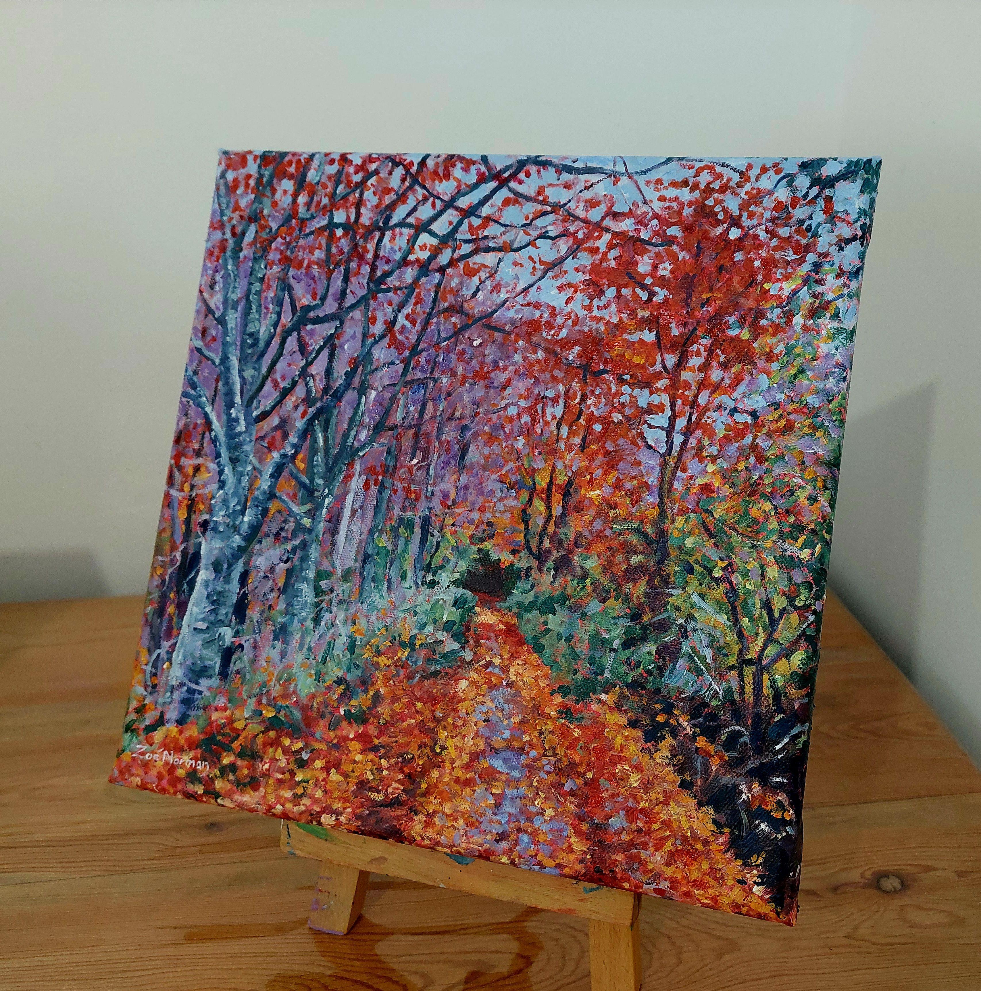 Autumn Path, Painting, Oil on Canvas For Sale 1