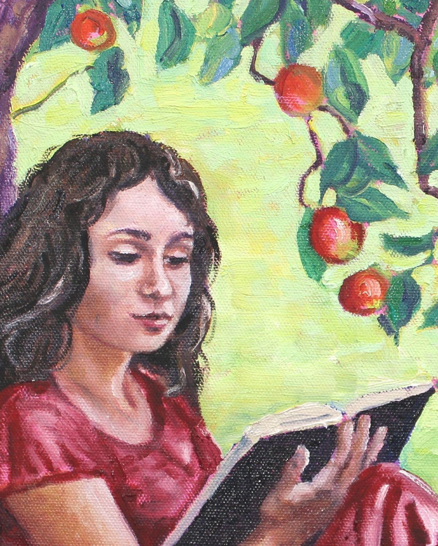 Zider mit Rosie, Gemälde, Öl auf Leinwand (Impressionismus), Painting, von Zoe Elizabeth Norman