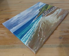 Peinture, huile sur toile Cornouailles côtière