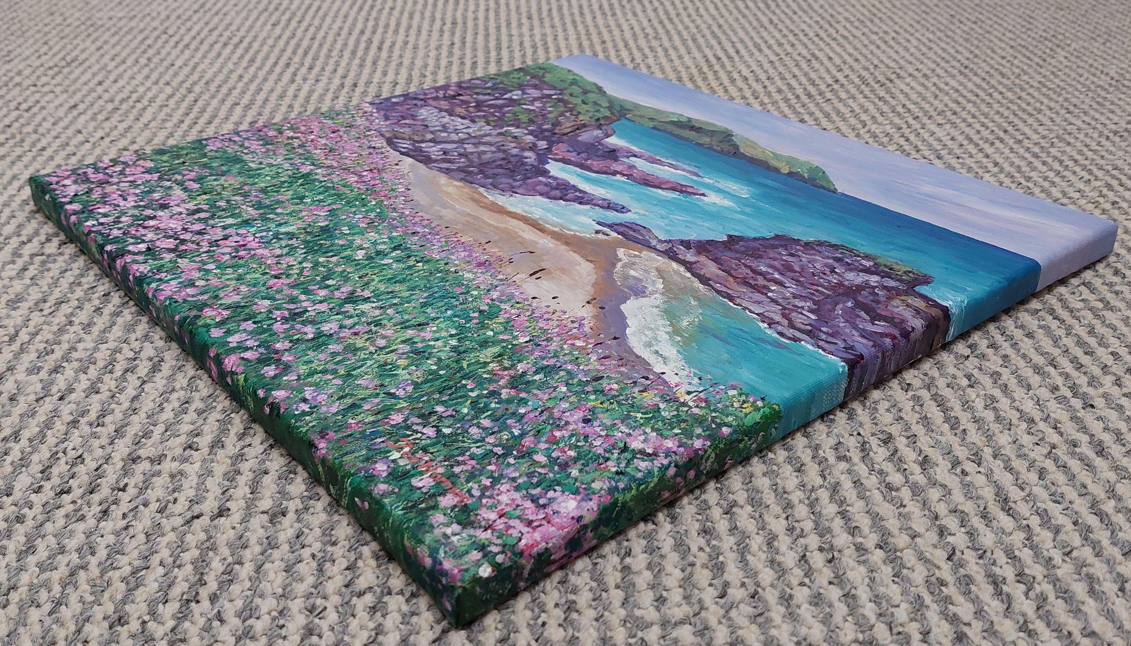 Flowers by the Sea, peinture, huile sur toile en vente 2