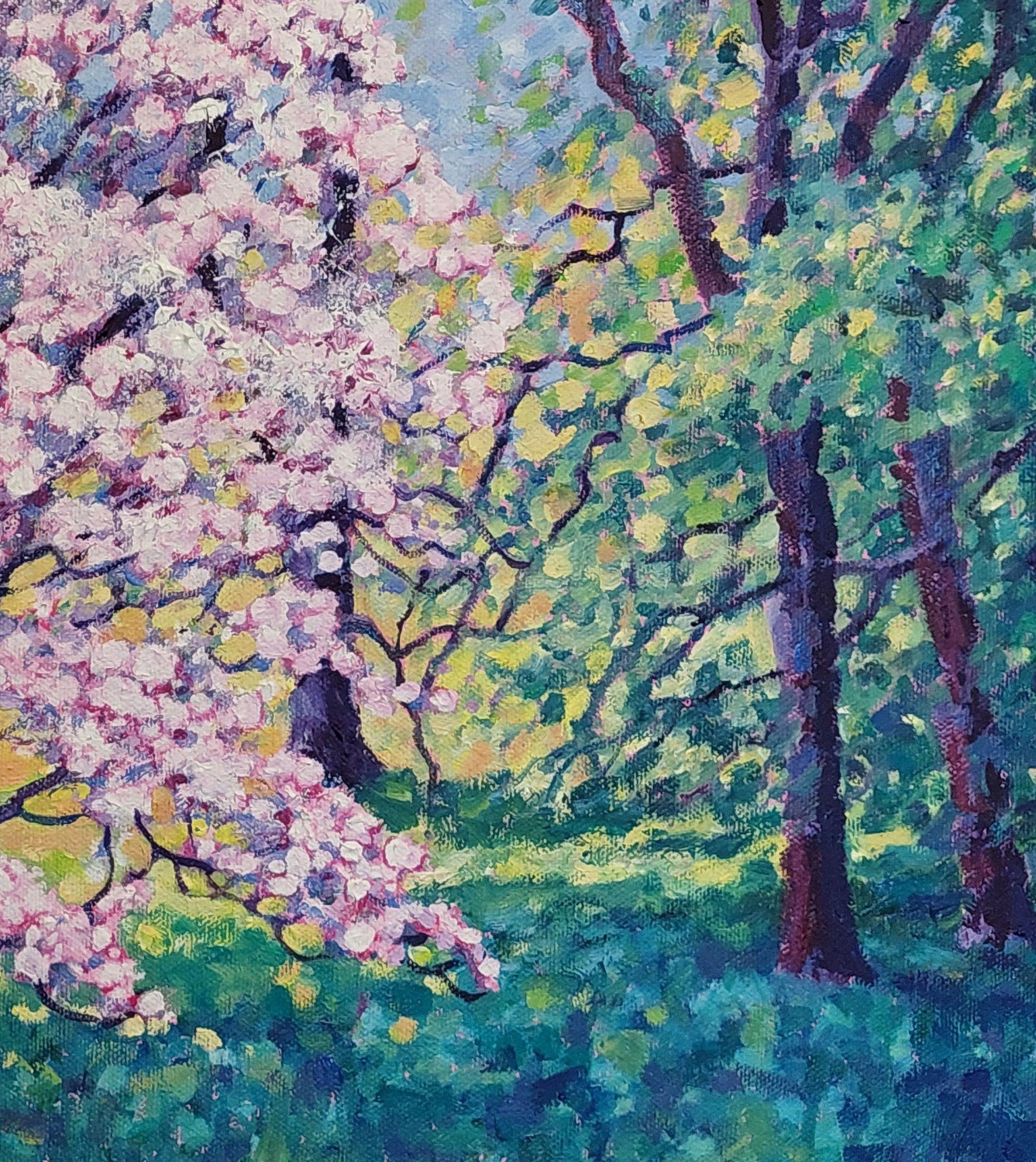 Hidden Blossom, Painting, Oil on Canvas For Sale 1