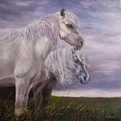 Moorland Ponies, Painting, Oil on Canvas