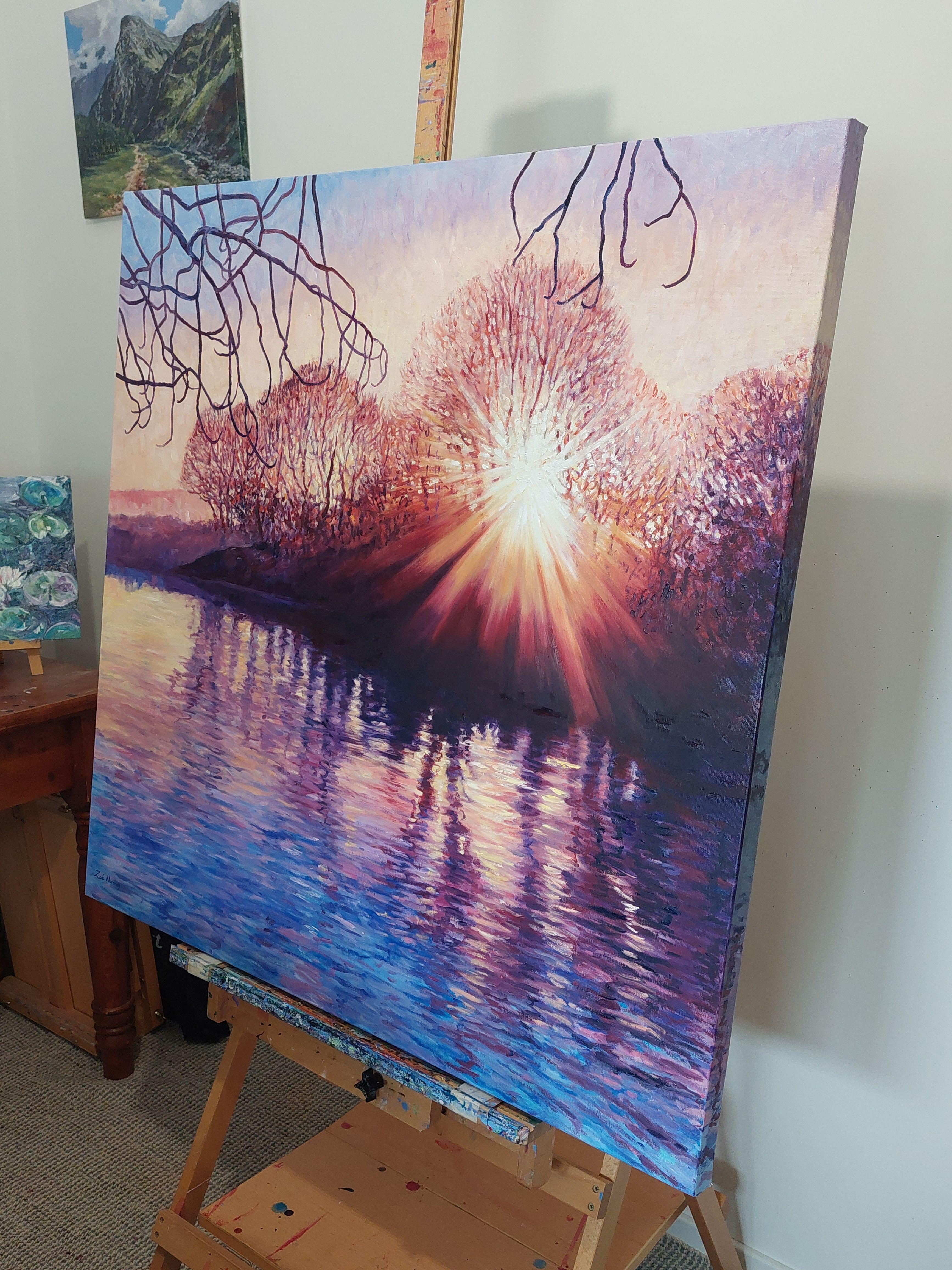 Morning on the Norfolk Broads, Gemälde, Öl auf Leinwand im Angebot 1