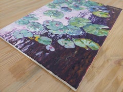 Nympheas and Rose Petals, Painting, Oil on Canvas