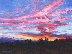 Pink Sky, Painting, Oil on MDF Panel