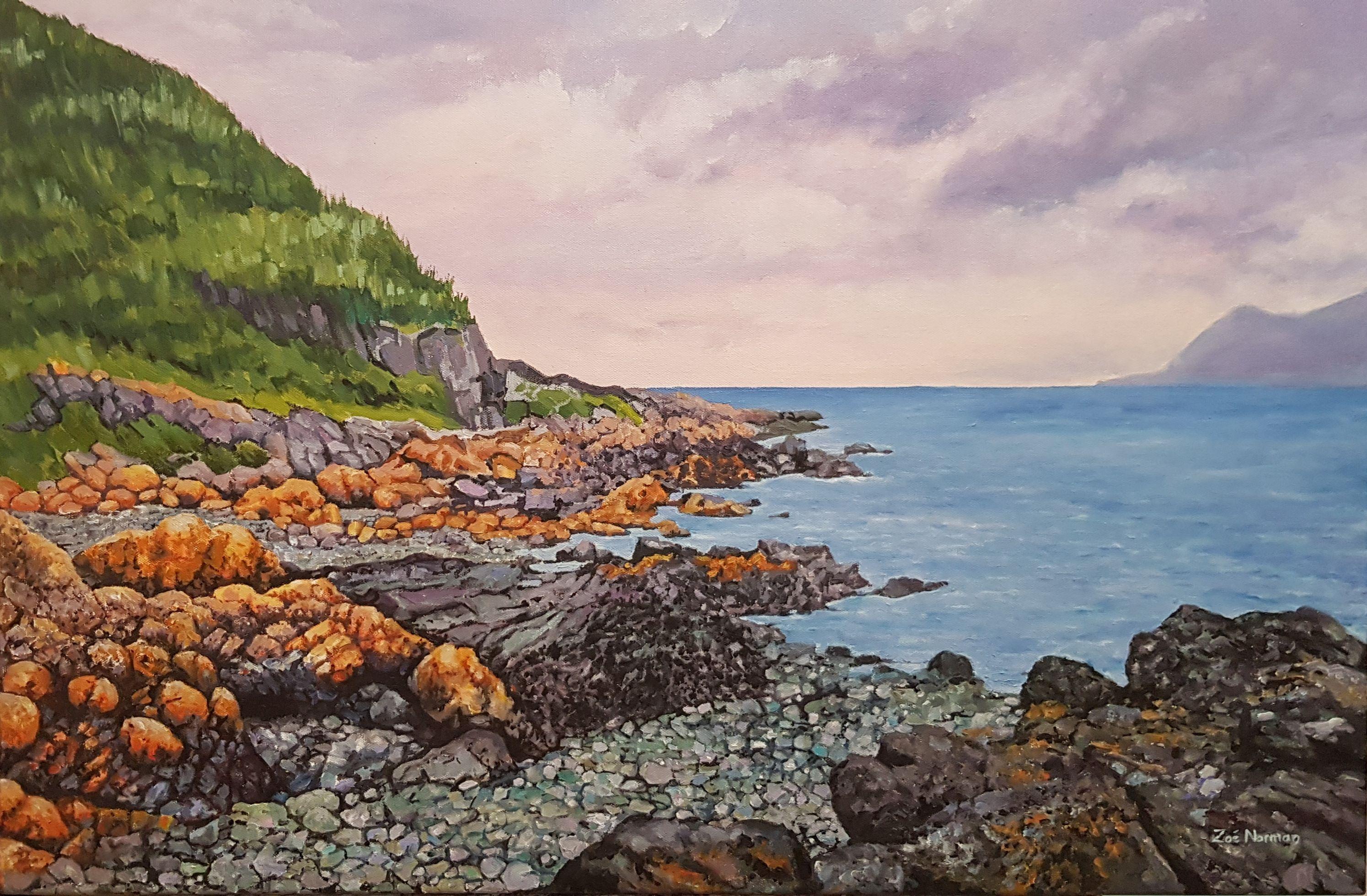 Porthdinllaen, Pittura, Olio su tela - Painting di Zoe Elizabeth Norman