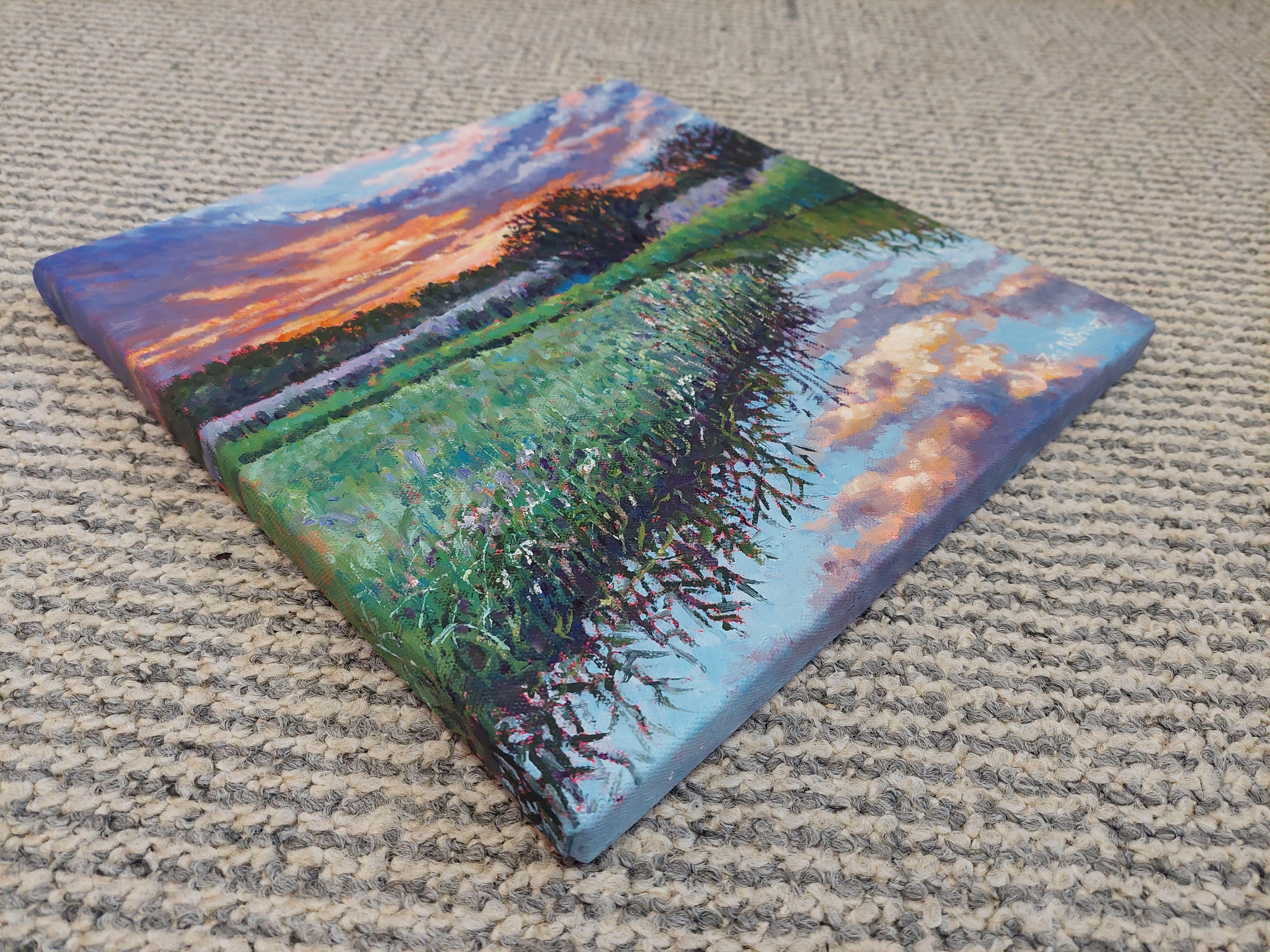Reflected Sunset, Gemälde, Öl auf Leinwand im Angebot 1