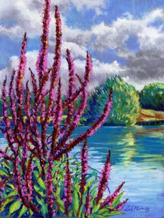 Summer on the Norfolk Broads, Gemälde, Pastell auf pastellfarbenem Sandpapier