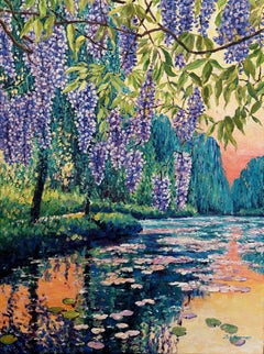 Wisteria at Giverny, Painting, Oil on Canvas