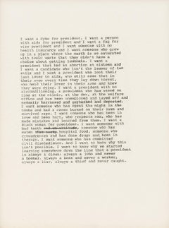 I want a president, Zoe Leonard Poem/Text Piece