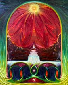 Trellis, Huge Original Painting on Canvas by Zoe McGuire, Signed, 60 x 48 in.