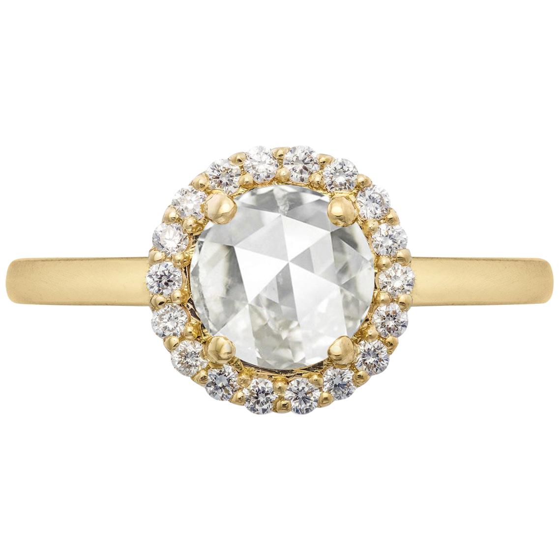 Zoe & Morgan Aura 18k Yellow Gold Diamond Engagement Ring  For Sale