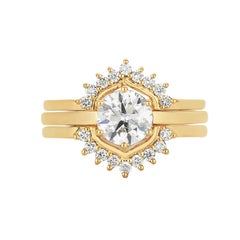 Zoe & Morgan Callida and Iris 18k Yellow Gold Diamond Wedding Ring Set