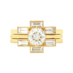 Zoe & Morgan Callida and Kester 18k Yellow Gold Diamond Wedding Ring Set 