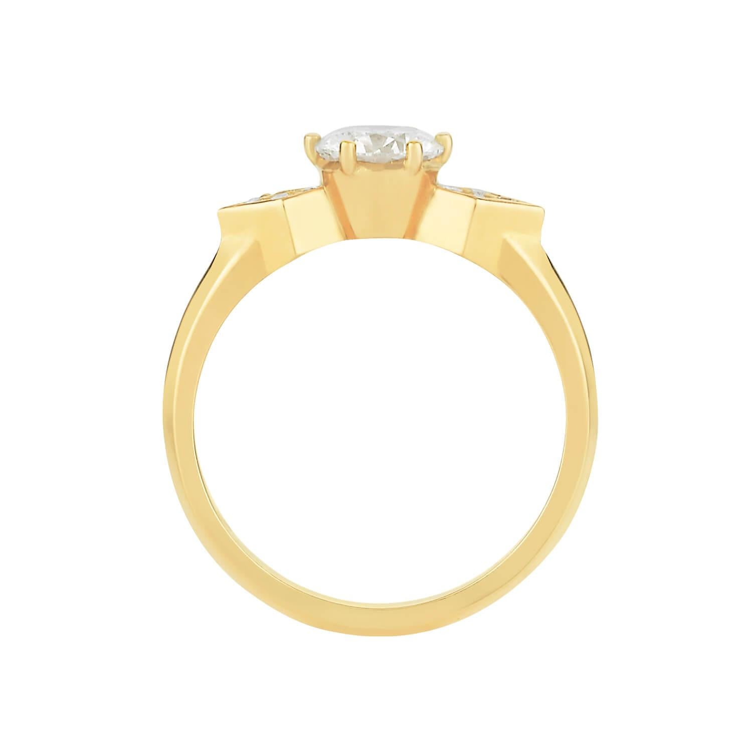 Contemporary Zoe & Morgan Dahlia 18k Yellow Gold Diamond Engagement Ring  For Sale