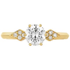 Zoe & Morgan Dahlia 18k Yellow Gold Diamond Engagement Ring 