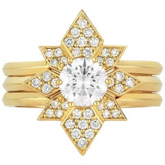 Zoe & Morgan Dahlia & Amara 18k Yellow Gold Diamond Wedding Ring Set 