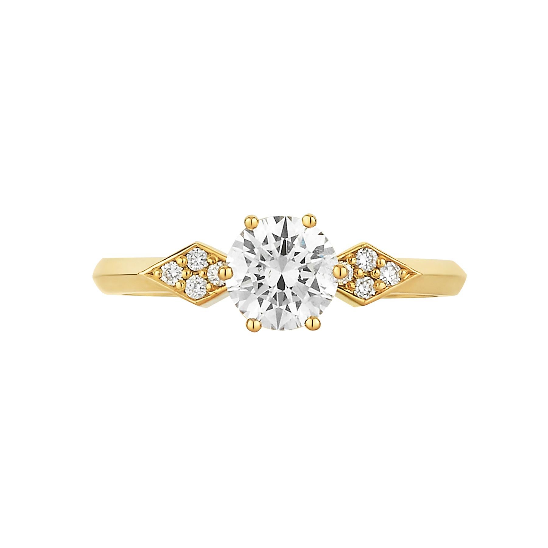 Women's Zoe & Morgan Dahlia & Amara 18k Yellow Gold & Platinum Diamond Wedding Ring Set  For Sale