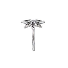 Zoe & Morgan Lakshmi Flower White Gold Black Diamond Ring