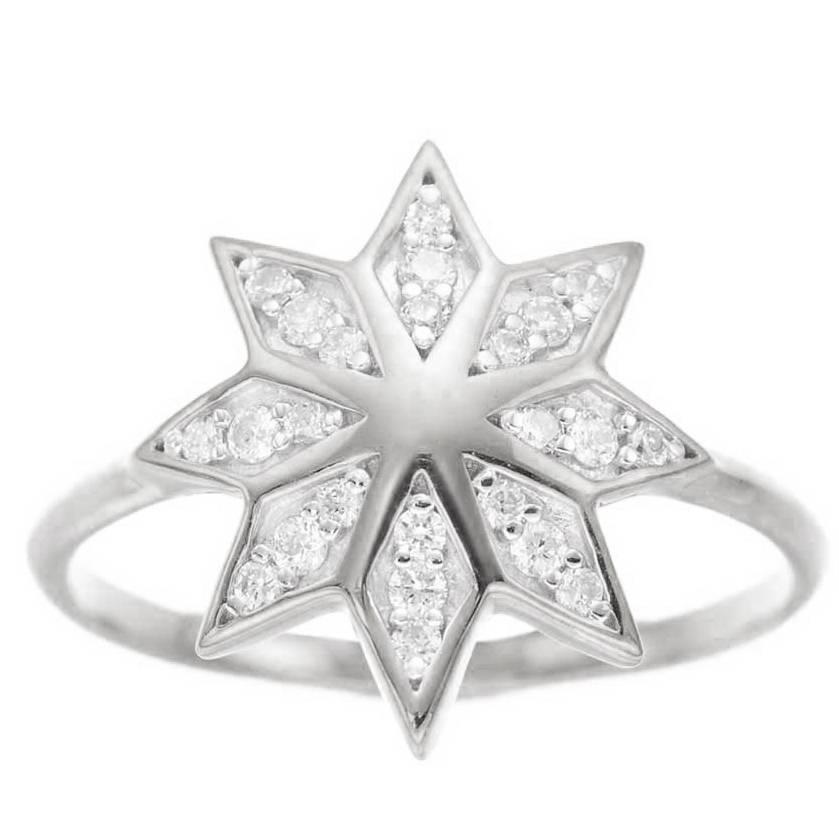 Zoe & Morgan Lakshmi Flower White Gold Diamond Ring For Sale