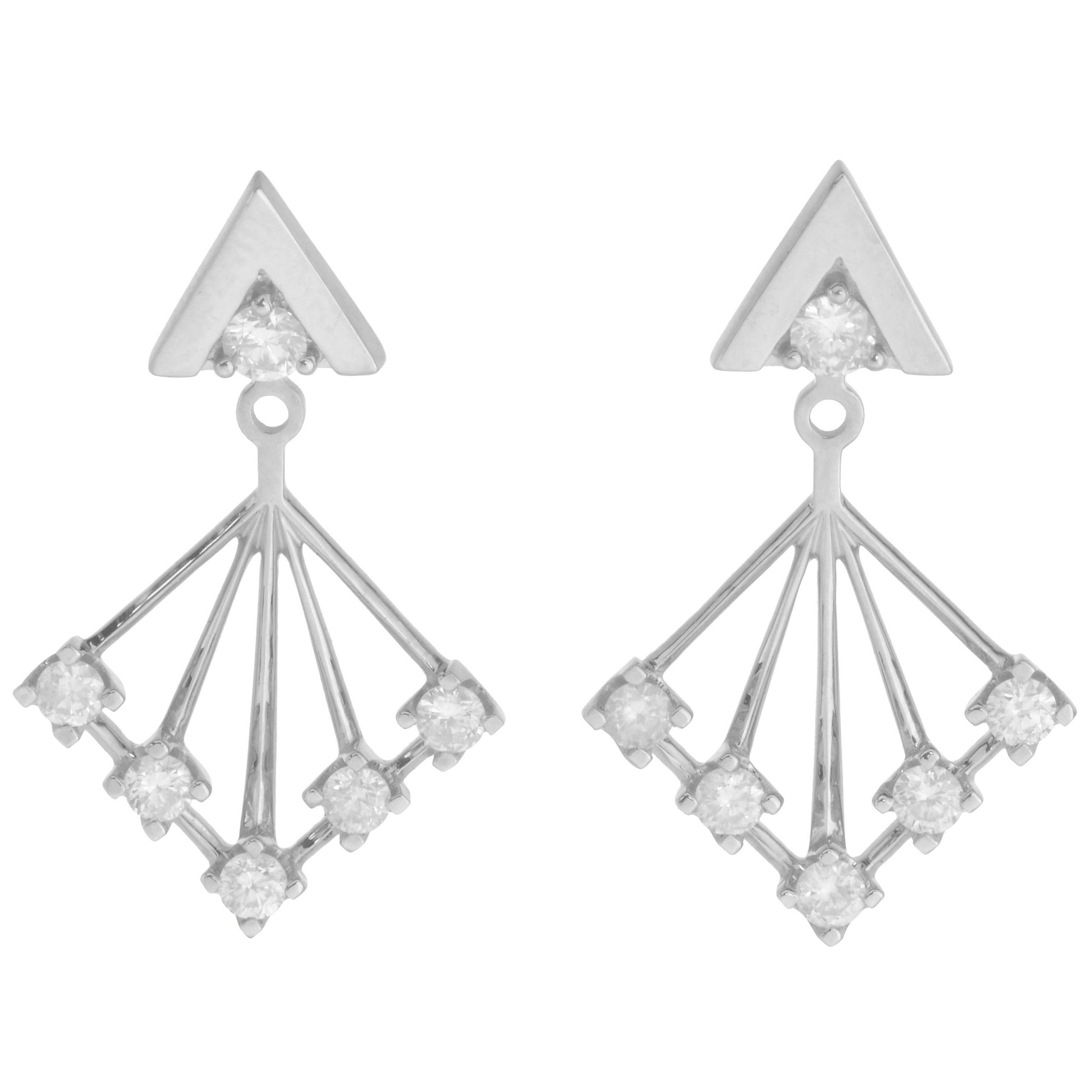 Zoe & Morgan Shine White Gold Diamond Earrings  For Sale